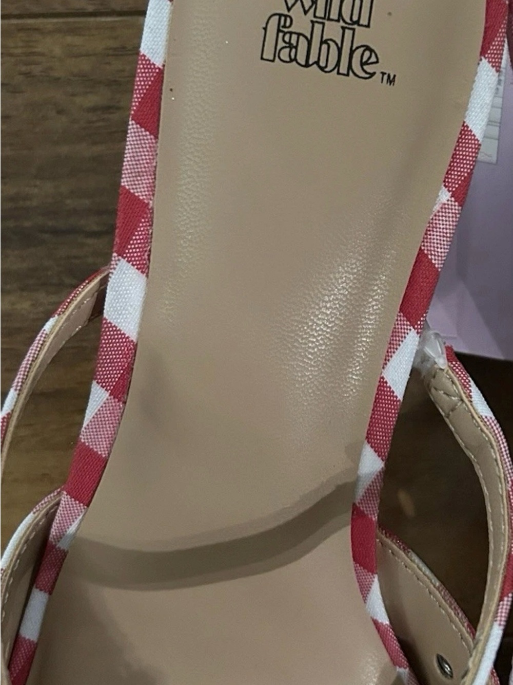wild fable Red and White Gingham Pointed-Toe Slip-On Flats - Picture 5 of 6
